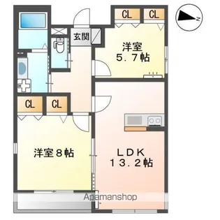 ドゥ・エスポワール【1階】の間取り