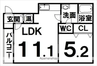 エルレーブⅠ【3階】の間取り
