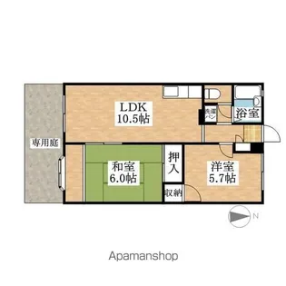 ジュネスKATO【B号室】の間取り