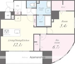 レジデンス ホクサイ【4階】の間取り