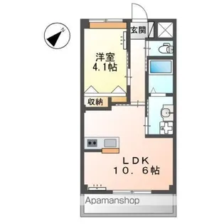 ユニヴァリィ県庁東【405号室】の間取り