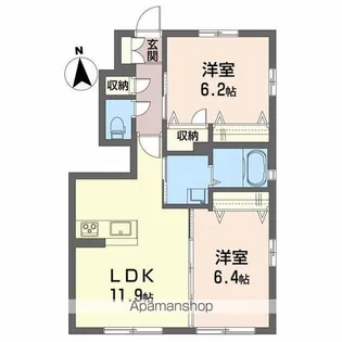 シャーメゾン フォルトゥーナ【1階】の間取り