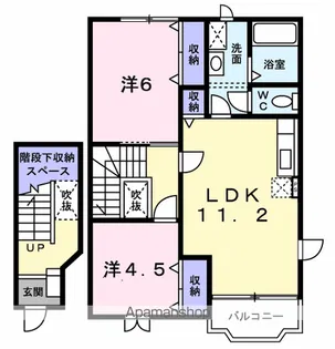 パインヴィレッジA【2階】の間取り
