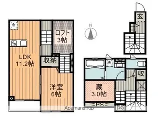 ベルリード竹尾【202号室】の間取り