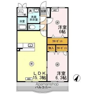 マリベールはさま【2階】の間取り