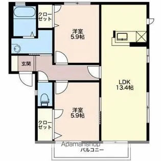 サニーコート中野【A201号室】の間取り