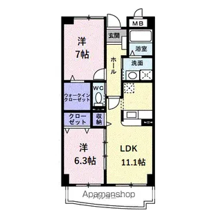 サンライズ21【3階】の間取り