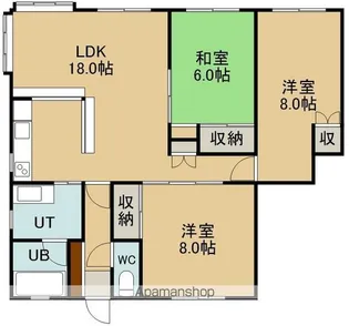 ハイデンス川原【304号室】の間取り