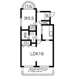 ハイツかなれ【2階】の間取り