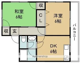 河原ハイツ【102号室】の間取り