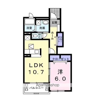 ヴィラ シャングリ・ラA【1階】の間取り