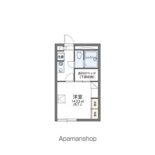 レオパレスドルチェ伊藤【104号室】の間取り