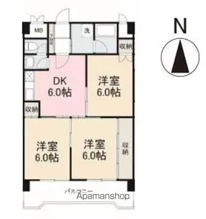 鶴市マンション【3階】の間取り