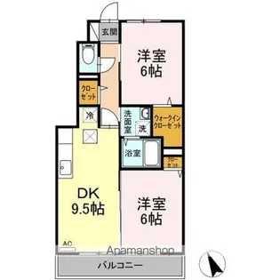 ローズコート・H【1階】の間取り