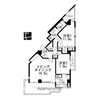 NS21やごと【A402号室】の間取り