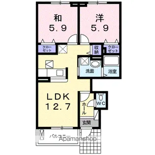 コンフォート成岩【1階】の間取り