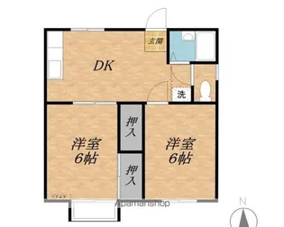 ハイツ松崎A棟【A201号室】の間取り