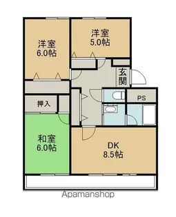 ガーデンテラス大日方B棟【201号室】の間取り