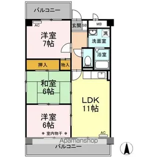 ソシア沢上【4階】の間取り