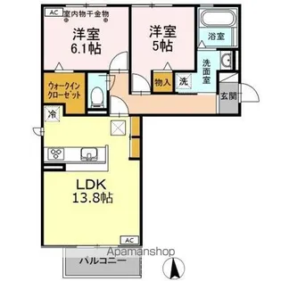 プリムヴェール【1階】の間取り