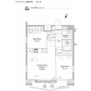 プラウドフラット板橋本町【8階】の間取り