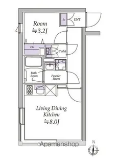 アトリオフラッツ清澄白河【4階】の間取り