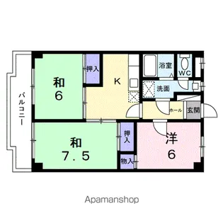 メゾンクレスト【4階】の間取り
