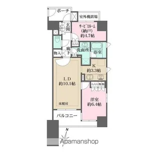 東京都新宿区若松町【マンション】の間取り