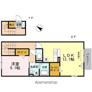 サンフィールド1【2階】の間取り
