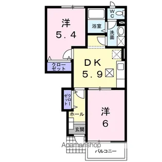 アーバンクレスト伏見A【102号室】の間取り