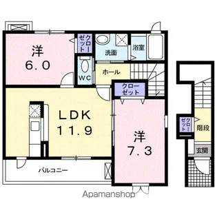 フォルトゥーナ B【2階】の間取り