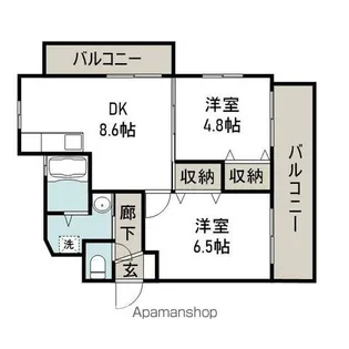 CROCUS【201号室】の間取り