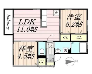 エイト・カーサ【1階】の間取り