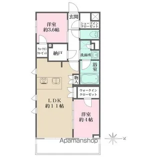 LA PERLA JIYUGAOKAⅡ【2階】の間取り