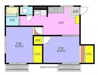 シティハイム清水B棟【2階】の間取り