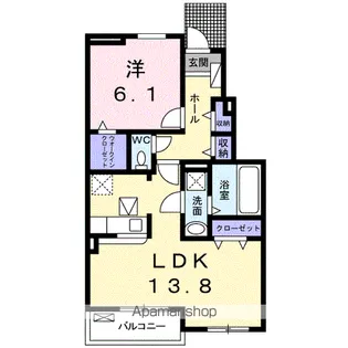 ハイソラーレ Ⅲ【1階】の間取り