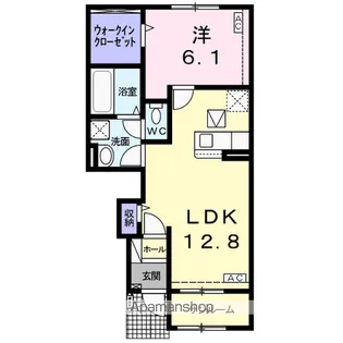 リュード・ルポB【1階】の間取り