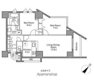 レジディアタワー中目黒【11階】の間取り