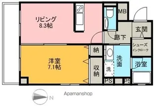 ハートフル医大西【503号室】の間取り