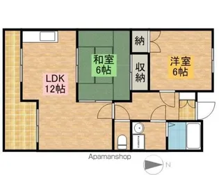 コスモスB・C【B202号室】の間取り