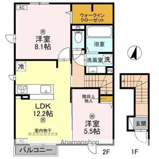 クレスト【2階】の間取り