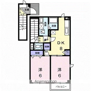 サンバティーク湊B【2階】の間取り