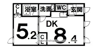 1DKの間取り画像