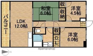 プラセオ上島【1階】の間取り