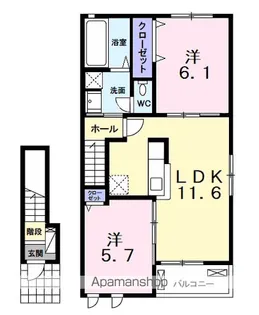 ミレーワ白金【2階】の間取り