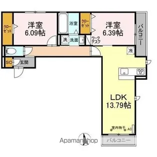 DーROOM茜部本郷【3階】の間取り