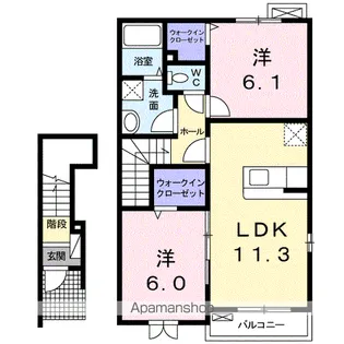 ブローテⅡ【2階】の間取り
