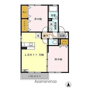 セゾングランモア【2階】の間取り