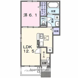 グレイス行橋西泉【1階】の間取り