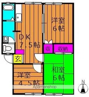コーポサンライト【1階】の間取り